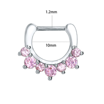 Pink-Crystal-Septum-Clicker-16g-Nose-Ring-Helix-Tragus-Cartilage-Piercing