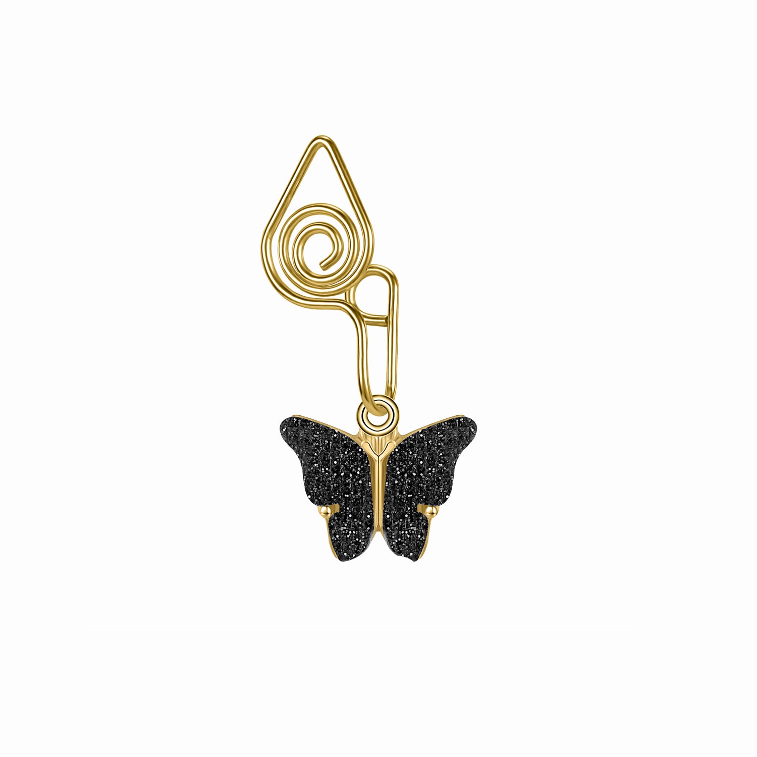 16g-gold-stainless-steel-u-shaped-nose-clip-drop-butterfly-black-blue-fake-nose-ring