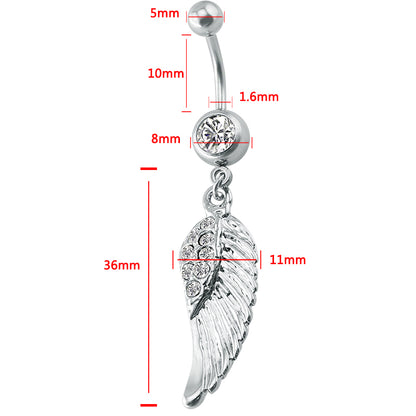 14g-Wing-Stainless-Steel-Belly-Piercing-Cubic-Zirconia-Dangle-Navel-Piercing-Jewelry