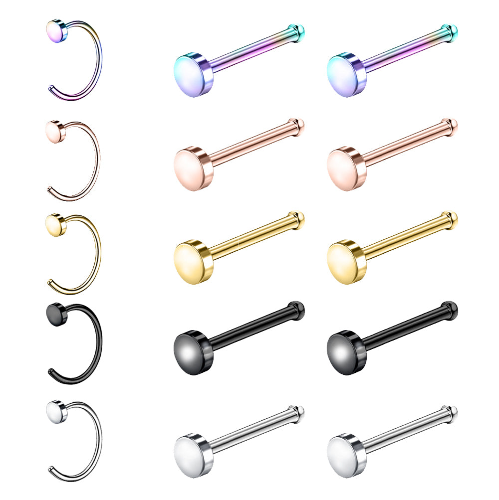 15pcs-set-flat-nose-ring-piercing-nose-bone-stud-economic-set