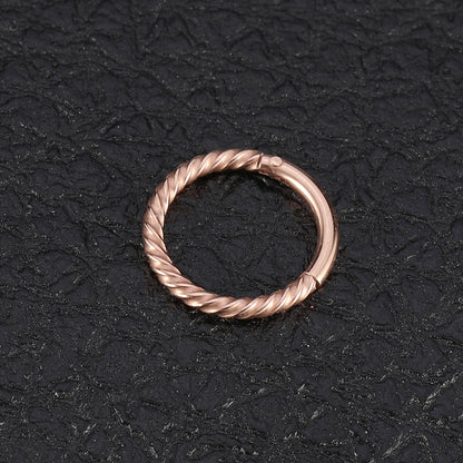 Twist 16G Nose Hoop Rings Septum Clicker Cartilage Helix Earrings Rose Gold