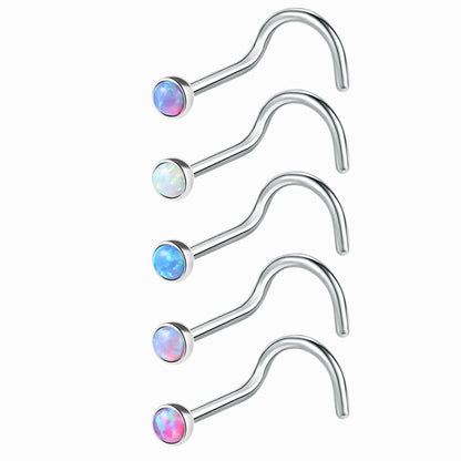 20g Natural Opal Stone Nose Stud Screws Nose Piercing