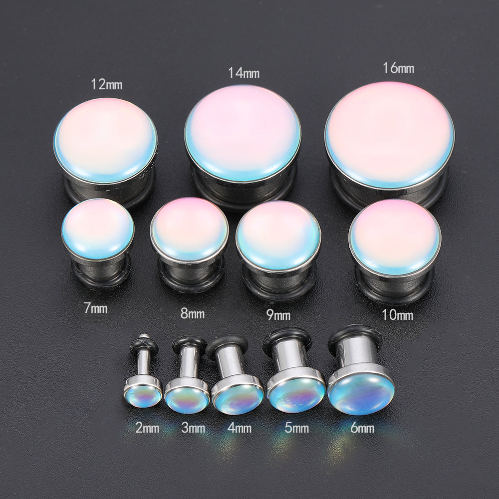 6-16mm-Stainless-Steel-Blue-Changing-Ear-plug-Single-Flare-Expander-Ear-Gauges