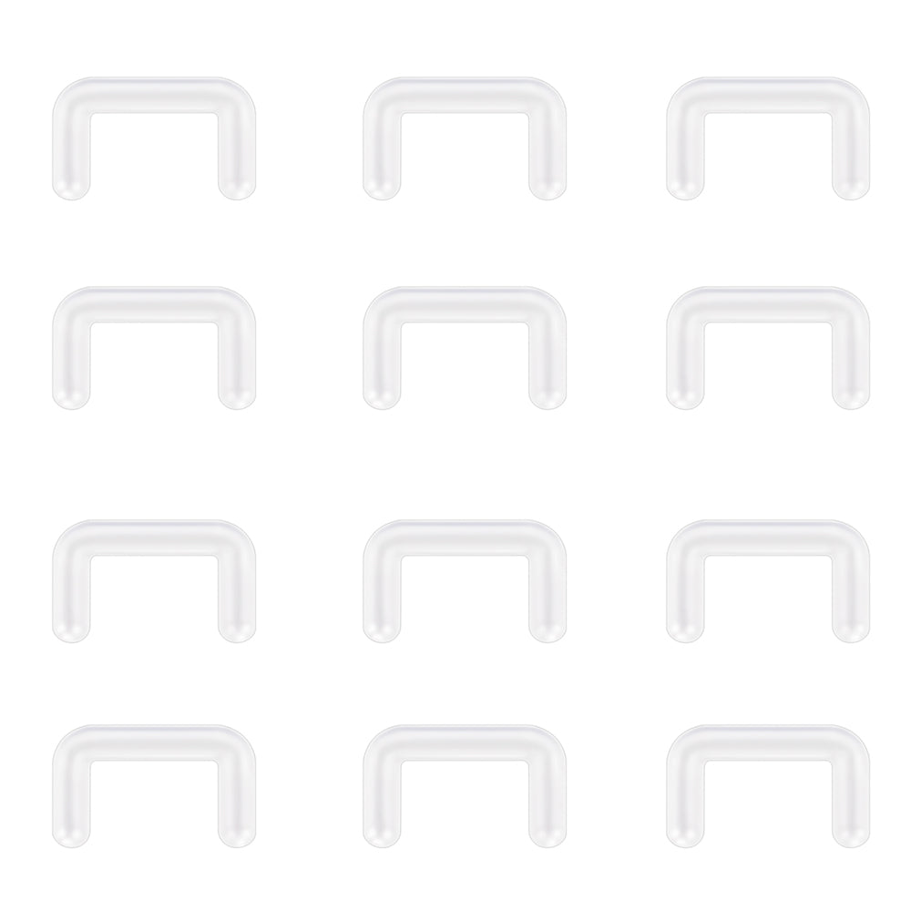 12Pcs/Set 14G/16G Clear Septum Nose Piercing Retainer Stretchers Nostril Ring Piercing