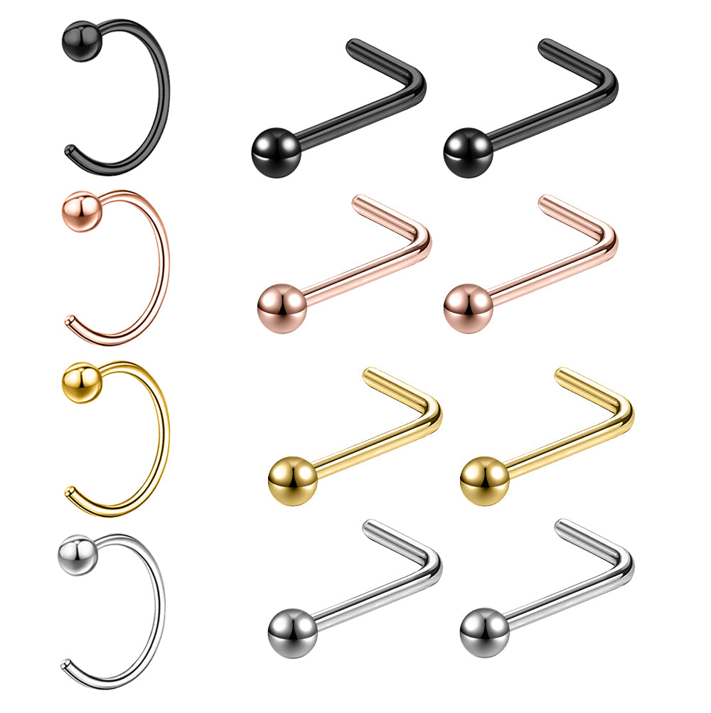 corkscrew nose stud