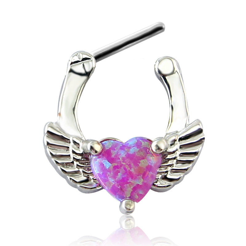 16G-Septum-Clicker-Pink-Opal-Heart-Helix-Tragus-Cartilage-Piercing