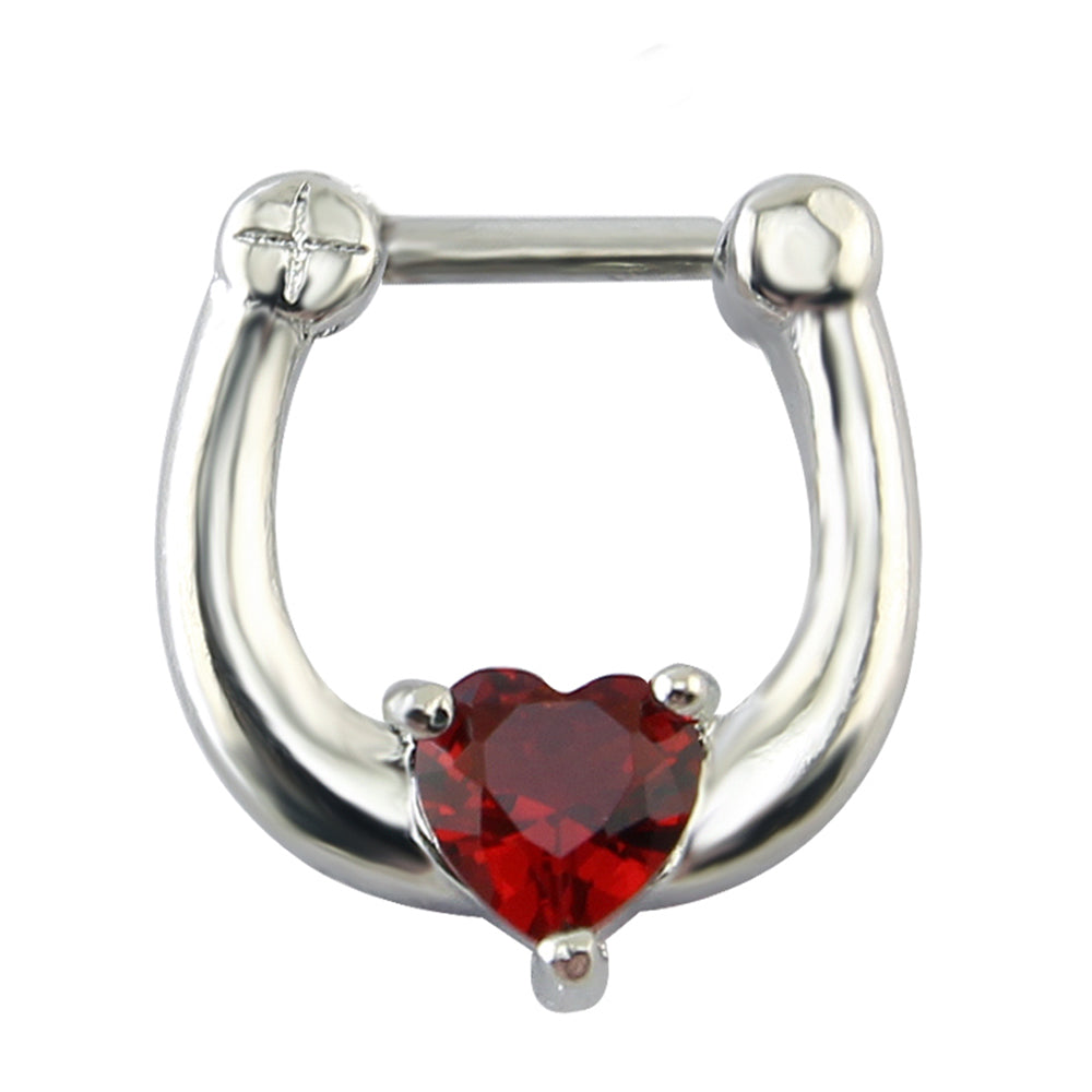 16G-Septum-Clicker-Red-Heart-Zirconia-Helix-Tragus-Cartilage-Piercing