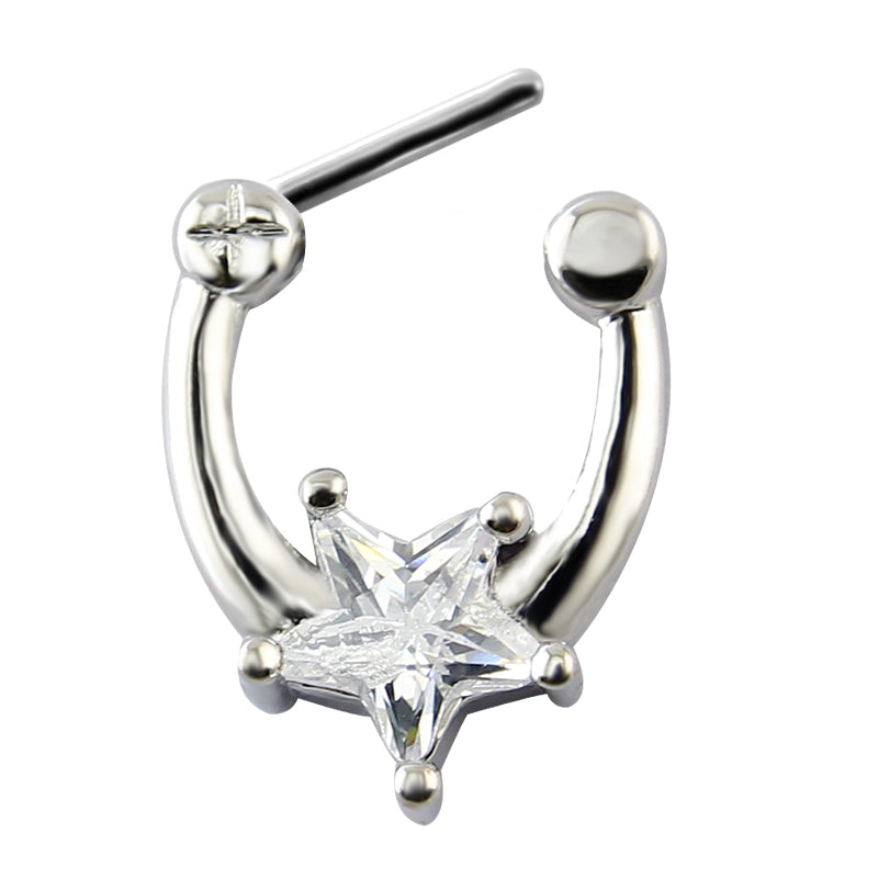 16G-Star-Septum-Clicker-Helix-Tragus-Cartilage-Piercing-White-Zirconia