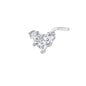 20G Heart White Zircon Nose Studs Piercing L Shape Nose Rings Gold Silver Plated Nostril Piercing