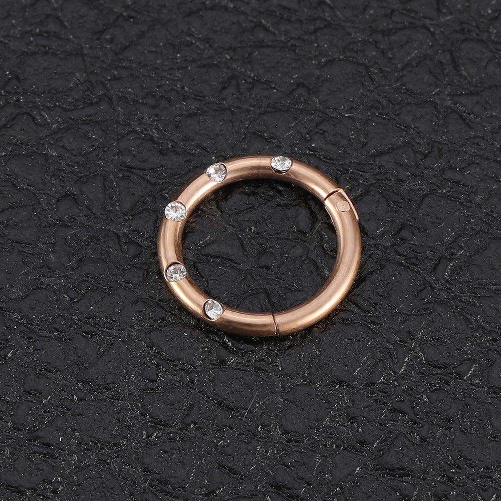 316L Stainless Steel 16G Nose Hoop Rings Septum Clicker Cartilage Helix Earrings Rose Gold