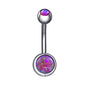 14g Fire Opal Belly Button Rings Surgical Steel Belly Navel Ring