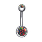 14g Fire Opal Belly Button Rings Surgical Steel Belly Navel Ring