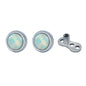 14g White Opal Dermal Anchor Tops & Surgical Steel Base Microdermals