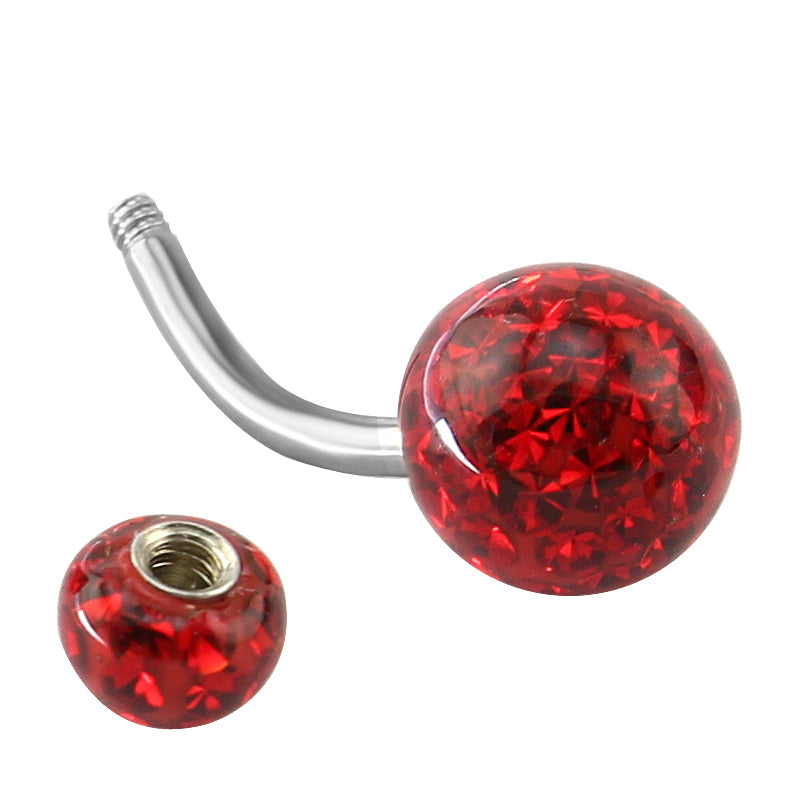 belly button ring red