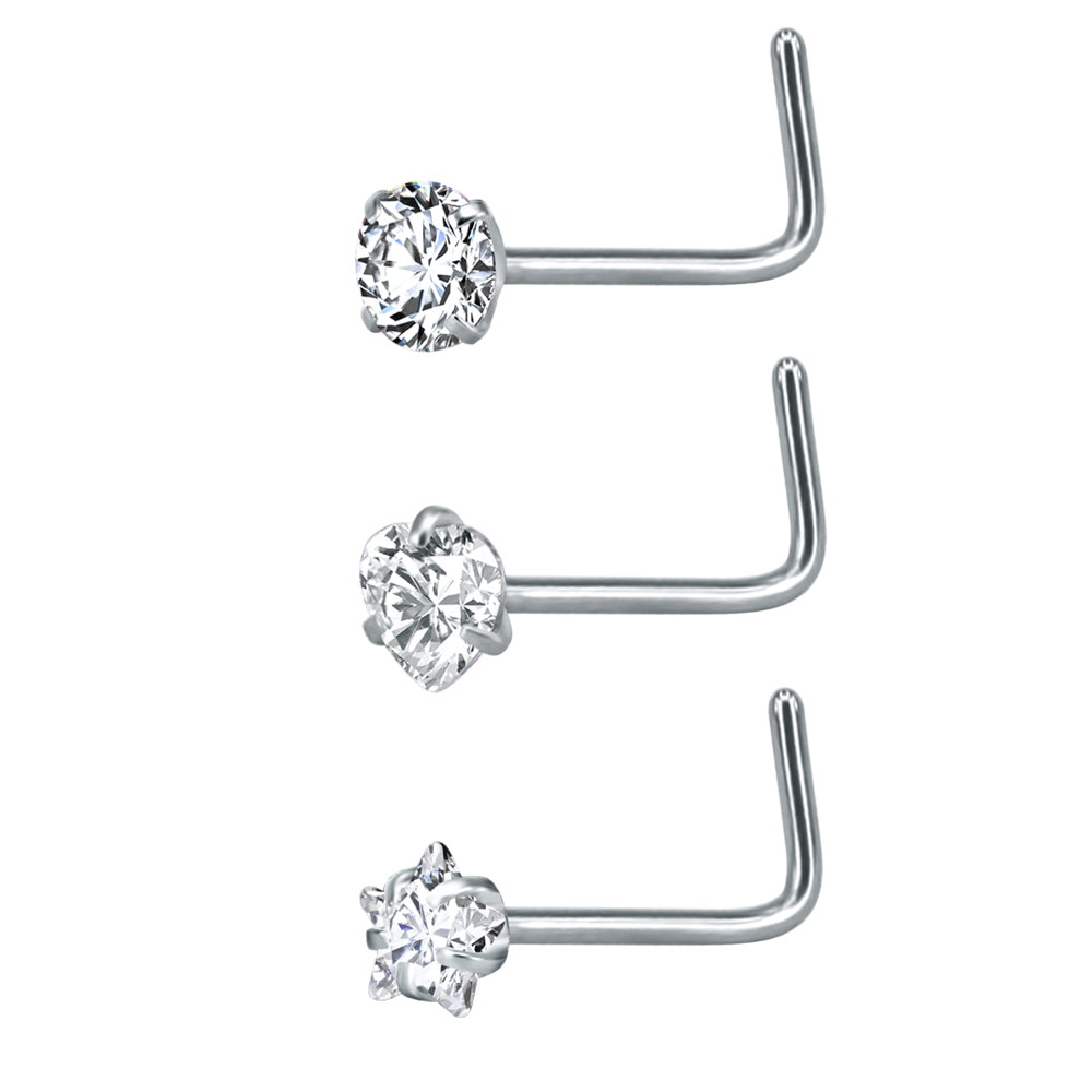 3-pcs-Set-20g-Nose-Stud-Piercing-Round-Heart-Star-L-Shaped-Economic-Set