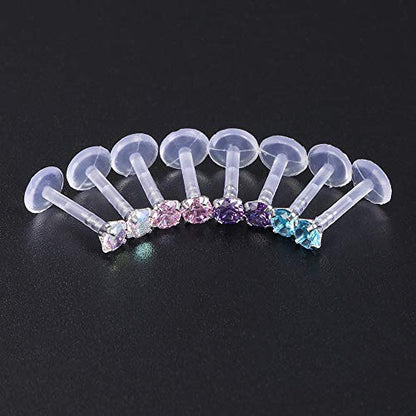 10-12Pcs 16G Bioflex Labret Monroe Lip Ring Helix Tragus Cartilage Piercing Earrings -Economic Set