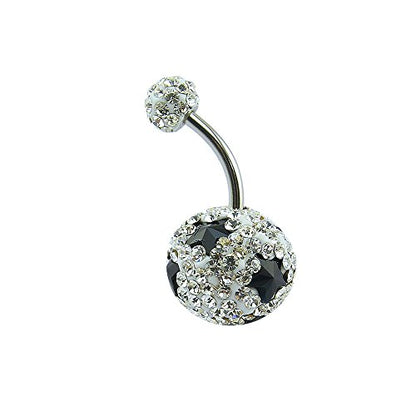 Crystal Ferido Ball Belly Button Ring with Gradual Color Navel Ring for Women/Girl