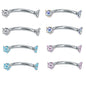 8Pcs 16G Stainless Steel Cubic Zirconia Curved Barbell Eyebrow Ring Daith Rook Piercing-Economic Set