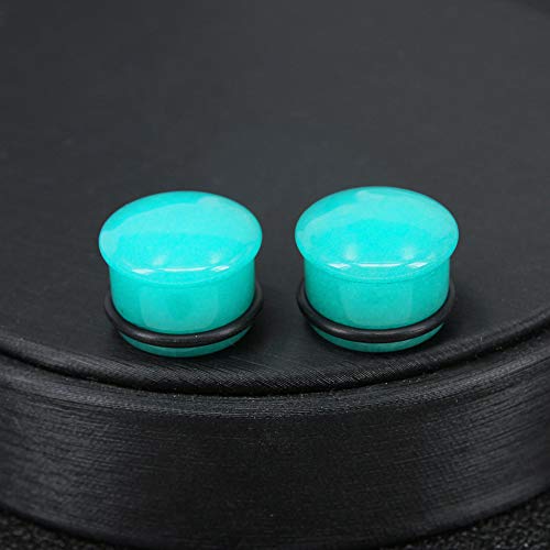 Mozambique Amazonite Natural Stone Ear Plug Gauge Single Flare Ear Expander