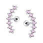 CZ Curve Stud Earrings 316L Stainless Steel Ear Helix Conch Cartilage Piercing