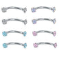 8Pcs 16G Stainless Steel Cubic Zirconia Curved Barbell Eyebrow Ring Daith Rook Piercing-Economic Set