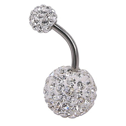 Crystal Ferido Ball Belly Button Ring with Gradual Color Navel Ring for Women/Girl