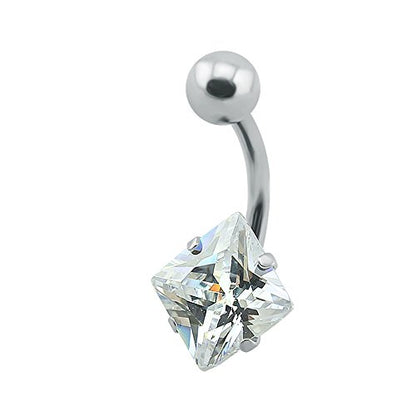 10pcs Round, Heart, Square, Star Cubic Zirconia Belly Button Rings-Economic Set