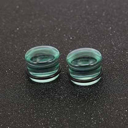 4 Pairs Glass Ear Gauges Mushroom Single Flare Ear Plugs 4G-5/8" -Economic Set