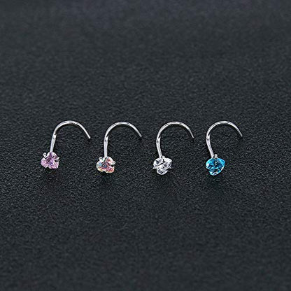 9-12Pcs 20g Stainless Steel Nose Stud Ring Piercing Nose Bone/L Shaped/Nose Screws-Economic Set