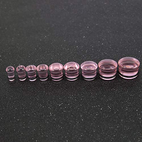 4 Pairs Glass Ear Gauges Mushroom Single Flare Ear Plugs 4G-5/8" -Economic Set