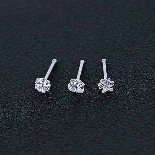 9-12Pcs 20g Stainless Steel Nose Stud Ring Piercing Nose Bone/L Shaped/Nose Screws-Economic Set