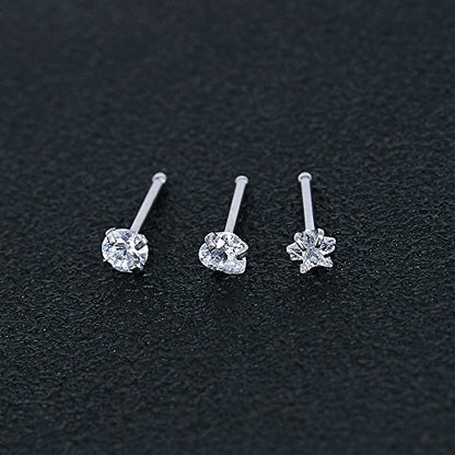 9-12Pcs 20g Stainless Steel Nose Stud Ring Piercing Nose Bone/L Shaped/Nose Screws-Economic Set