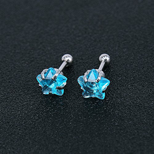 4 Pairs Cubic Zirconia Stud Earrings Tragus Helix Conch Cartilage Piercing Sets -Economic Set