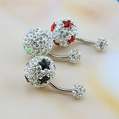 Crystal Ferido Ball Belly Button Ring with Gradual Color Navel Ring for Women/Girl