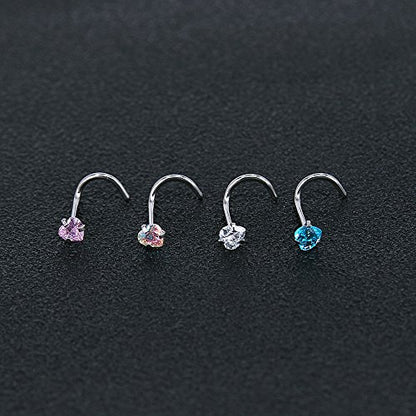 9-12Pcs 20g Stainless Steel Nose Stud Ring Piercing Nose Bone/L Shaped/Nose Screws-Economic Set