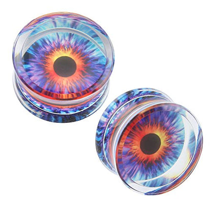 Acrylic Transparent Purple Eyeball Fashion Ear Plugs Tunnel Expander Gauges Piercing