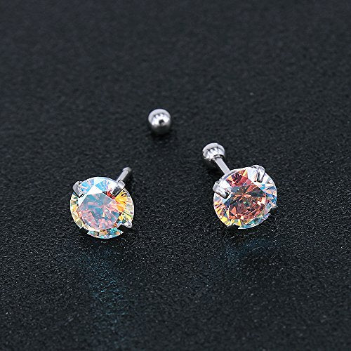 4 Pairs Cubic Zirconia Stud Earrings Tragus Helix Conch Cartilage Piercing Sets -Economic Set