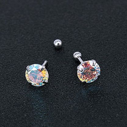 4 Pairs Cubic Zirconia Stud Earrings Tragus Helix Conch Cartilage Piercing Sets -Economic Set