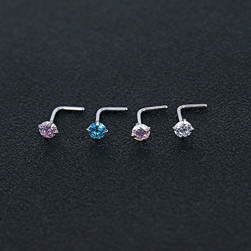 9-12Pcs 20g Stainless Steel Nose Stud Ring Piercing Nose Bone/L Shaped/Nose Screws-Economic Set