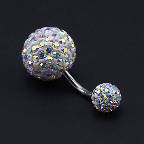 Crystal Ferido Ball Belly Button Ring with Gradual Color Navel Ring for Women/Girl