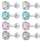 4 Pairs Cubic Zirconia Stud Earrings Tragus Helix Conch Cartilage Piercing Sets -Economic Set