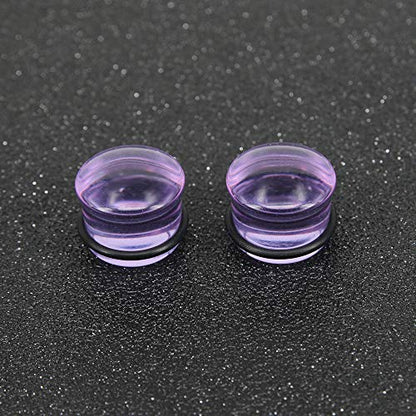 4 Pairs Glass Ear Gauges Mushroom Single Flare Ear Plugs 4G-5/8" -Economic Set