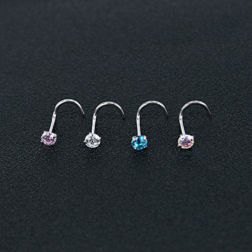 9-12Pcs 20g Stainless Steel Nose Stud Ring Piercing Nose Bone/L Shaped/Nose Screws-Economic Set