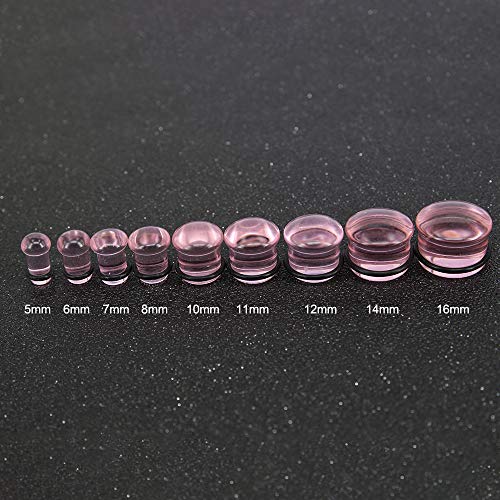 4 Pairs Glass Ear Gauges Mushroom Single Flare Ear Plugs 4G-5/8