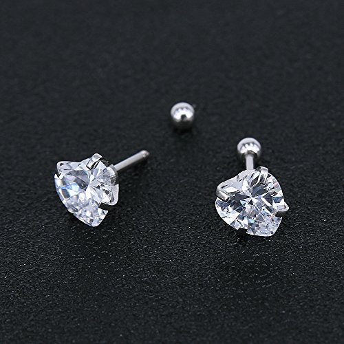 4 Pairs Cubic Zirconia Stud Earrings Tragus Helix Conch Cartilage Piercing Sets -Economic Set