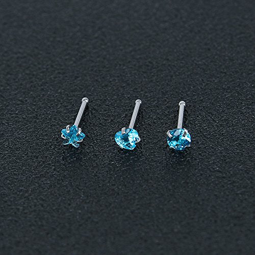 9-12Pcs 20g Stainless Steel Nose Stud Ring Piercing Nose Bone/L Shaped/Nose Screws-Economic Set