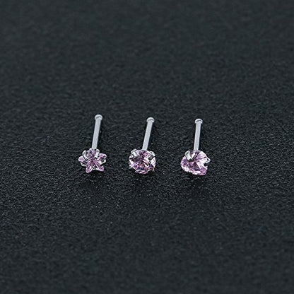 9-12Pcs 20g Stainless Steel Nose Stud Ring Piercing Nose Bone/L Shaped/Nose Screws-Economic Set