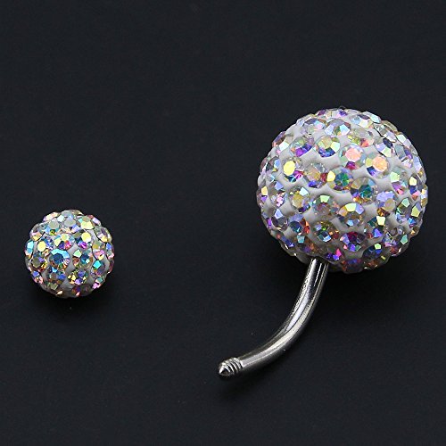 Crystal Ferido Ball Belly Button Ring with Gradual Color Navel Ring for Women/Girl