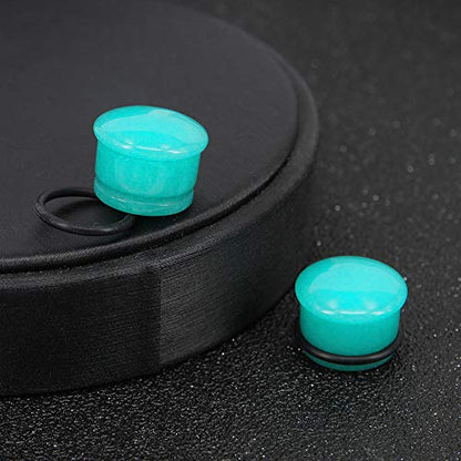 Mozambique Amazonite Natural Stone Ear Plug Gauge Single Flare Ear Expander