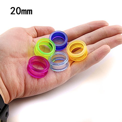 9 Pairs Multicolor UV Acrylic Screw Fit Ear Tunnels Expander Ear Gauges -Economic Set